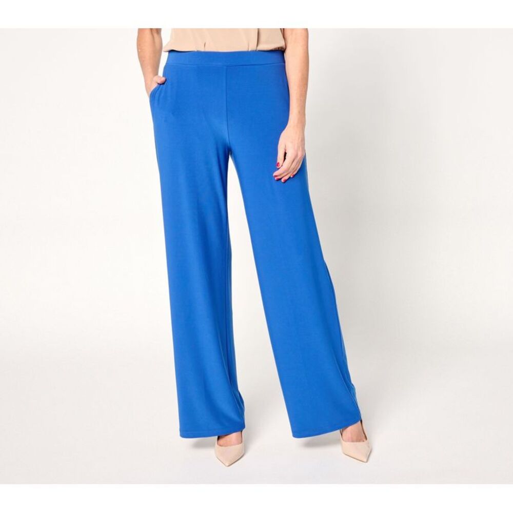 Susan Graver Blue Wide-Leg Pants